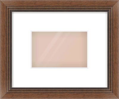 Brown Flat Frame for 6 × 4in artwork, with Smooth White Single Mount