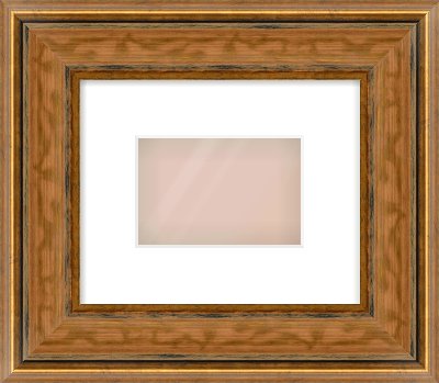 Gold Scoop Frame for 6 × 4in artwork, with Smooth White Single Mount