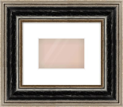 Black & Champagne Silver Spoon Frame for 6 × 4in artwork, with Smooth White Single Mount