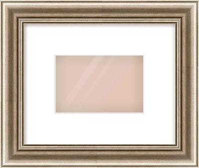 Silver Cushion Frame for 6 × 4in artwork, with Smooth White Single Mount
