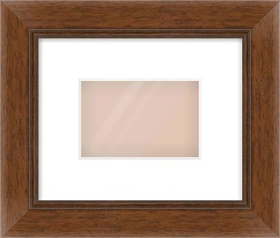 Brown Flat Frame for 6 × 4in artwork, with Smooth White Single Mount