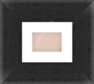 Black Flat Frame for 6 × 4in artwork, with Smooth White Single Mount