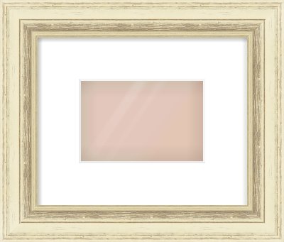 Ivory Distressed Frame for 6 × 4in artwork, with Smooth White Single Mount
