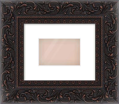 Black Reverse Frame for 6 × 4in artwork, with Smooth White Single Mount
