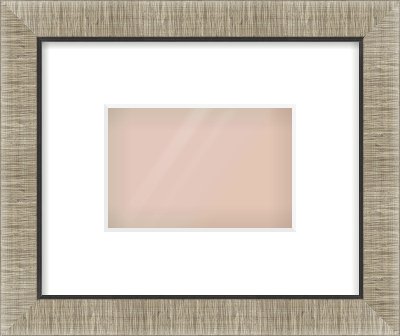 Silver & Black Sided Flat Frame for 6 × 4in artwork, with Smooth White Single Mount