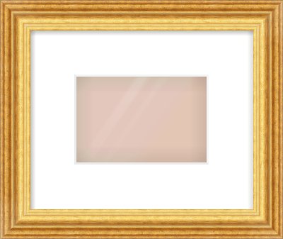 Gold Reverse Frame for 6 × 4in artwork, with Smooth White Single Mount