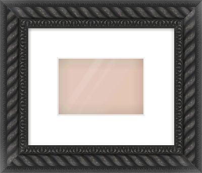 Black/Gold Dome Frame for 6 × 4in artwork, with Smooth White Single Mount