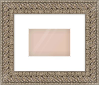 Silver Dome Frame for 6 × 4in artwork, with Smooth White Single Mount