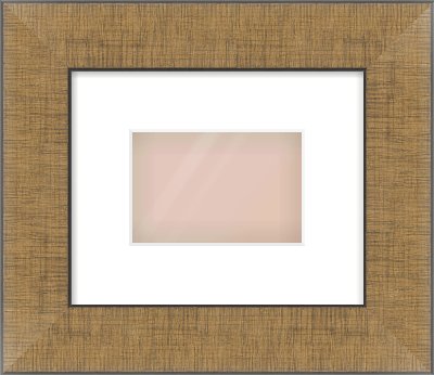 Bronze Flat Frame for 6 × 4in artwork, with Smooth White Single Mount