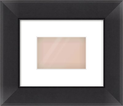 Black Flat Frame for 6 × 4in artwork, with Smooth White Single Mount