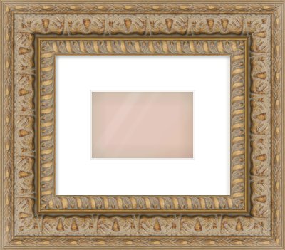 Gold Reverse Frame for 6 × 4in artwork, with Smooth White Single Mount