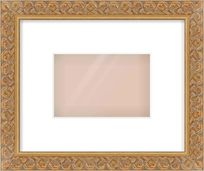 Gold Scoop Frame for 6 × 4in artwork, with Smooth White Single Mount
