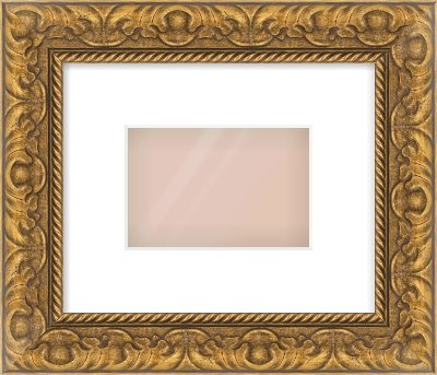 Gold Scoop Frame for 6 × 4in artwork, with Smooth White Single Mount