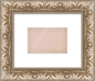 Silver Scoop Frame for 6 × 4in artwork, with Smooth White Single Mount