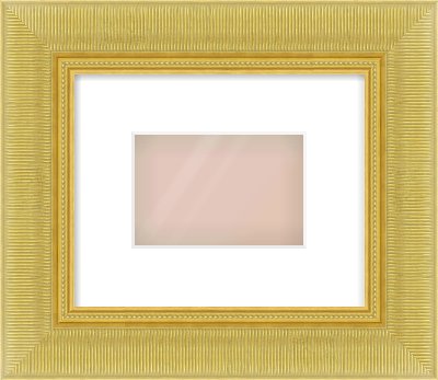 Gold Reverse Frame for 6 × 4in artwork, with Smooth White Single Mount