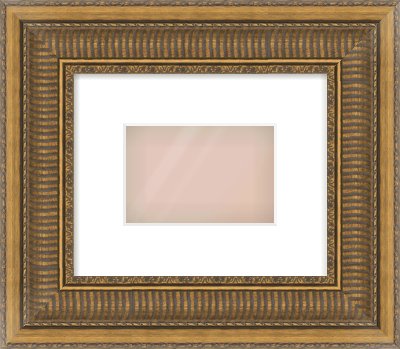 Gold Scoop Frame for 6 × 4in artwork, with Smooth White Single Mount