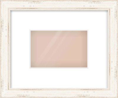 White Scoop Frame for 6 × 4in artwork, with Smooth White Single Mount
