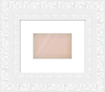 White Reverse Frame for 6 × 4in artwork, with Smooth White Single Mount