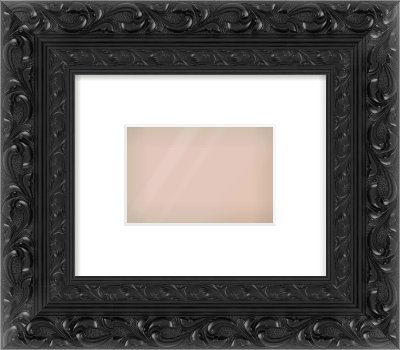 Black Reverse Frame for 6 × 4in artwork, with Smooth White Single Mount