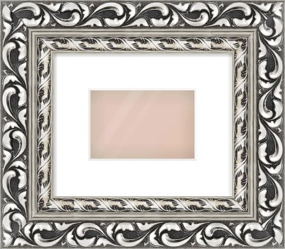Silver Reverse Frame for 6 × 4in artwork, with Smooth White Single Mount