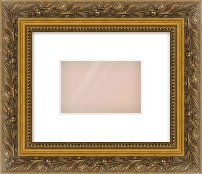 Gold Scoop Frame for 6 × 4in artwork, with Smooth White Single Mount