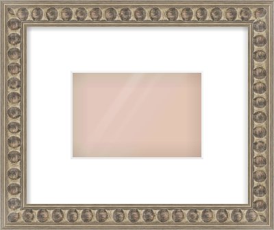 Silver Cushion Frame for 6 × 4in artwork, with Smooth White Single Mount