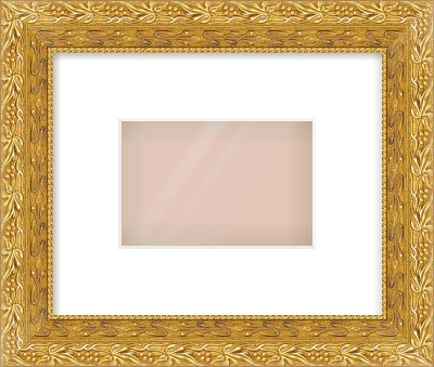 Gold Spoon Frame for 6 × 4in artwork, with Smooth White Single Mount
