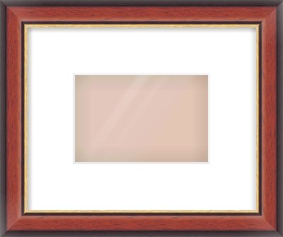 Brown Cushion Frame for 6 × 4in artwork, with Smooth White Single Mount