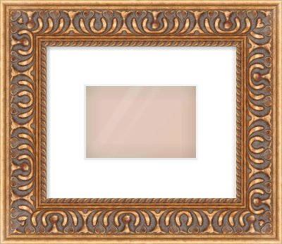 Gold Reverse Frame for 6 × 4in artwork, with Smooth White Single Mount