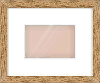 Oak Effect Flat Frame for 6 × 4in artwork, with Smooth White Single Mount