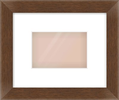 Brown Flat Frame for 6 × 4in artwork, with Smooth White Single Mount