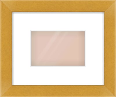 Gold Flat Frame for 6 × 4in artwork, with Smooth White Single Mount