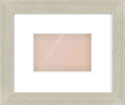 Silver Flat Frame for 6 × 4in artwork, with Smooth White Single Mount