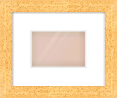 Oak Effect Flat Frame for 6 × 4in artwork, with Smooth White Single Mount