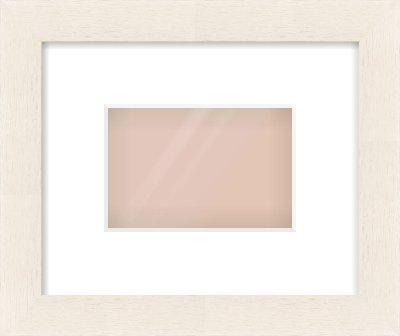 White Flat Frame for 6 × 4in artwork, with Smooth White Single Mount
