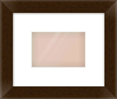 Wenge Stained Flat Frame for 6 × 4in artwork, with Smooth White Single Mount