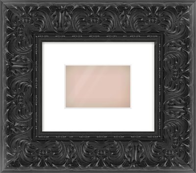 Black Scoop Frame for 6 × 4in artwork, with Smooth White Single Mount