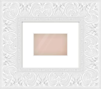 White Scoop Frame for 6 × 4in artwork, with Smooth White Single Mount
