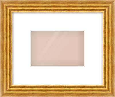 Gold Reverse Frame for 6 × 4in artwork, with Smooth White Single Mount
