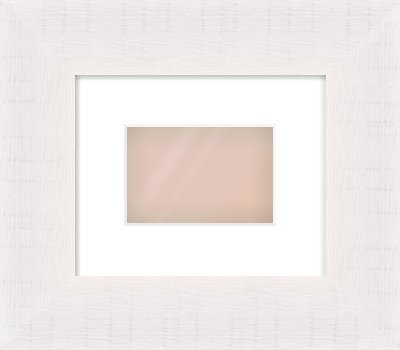 Rough Cut Effect Flat Frame for 6 × 4in artwork, with Smooth White Single Mount