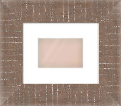 Rough Cut Effect Flat Frame for 6 × 4in artwork, with Smooth White Single Mount