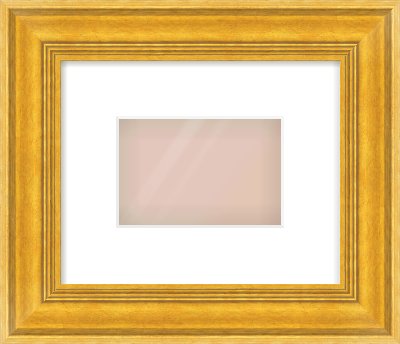 Gold Spoon Frame for 6 × 4in artwork, with Smooth White Single Mount