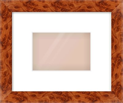 Brown Flat Frame for 6 × 4in artwork, with Smooth White Single Mount