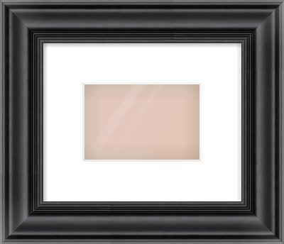 Black Spoon Frame for 6 × 4in artwork, with Smooth White Single Mount