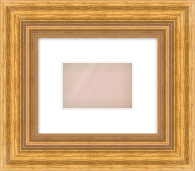 Gold Reverse Frame for 6 × 4in artwork, with Smooth White Single Mount