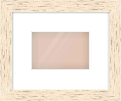 Ivory Flat Frame for 6 × 4in artwork, with Smooth White Single Mount