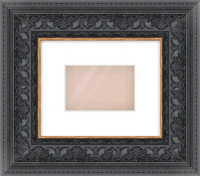 Black Reverse Frame for 6 × 4in artwork, with Smooth White Single Mount