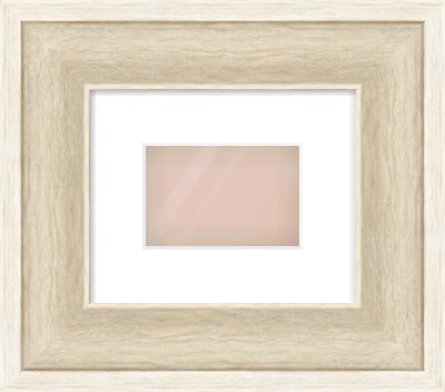 Silver / White Scoop Frame for 6 × 4in artwork, with Smooth White Single Mount