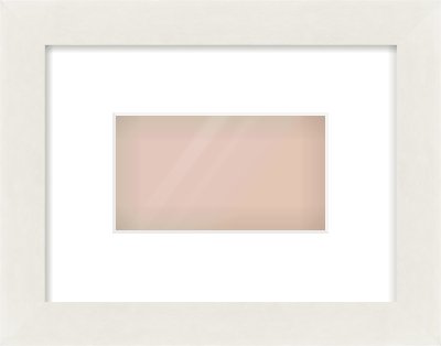 White Flat Frame for 160 × 90mm artwork, with Smooth White Single Mount