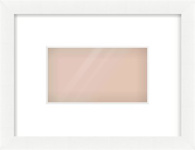 White Wood Grain Flat Frame for 160 × 90mm artwork, with Smooth White Single Mount